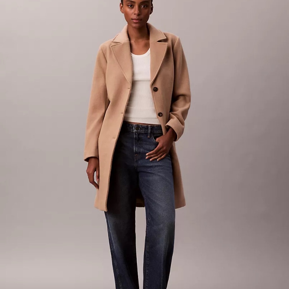 Calvin Klein car coat camel